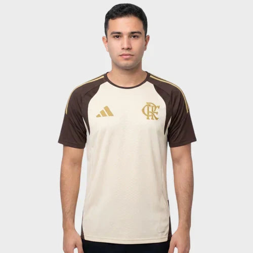 Camisa Flamengo Treino 26/27 - Torcedor Adidas Masculina - Bege