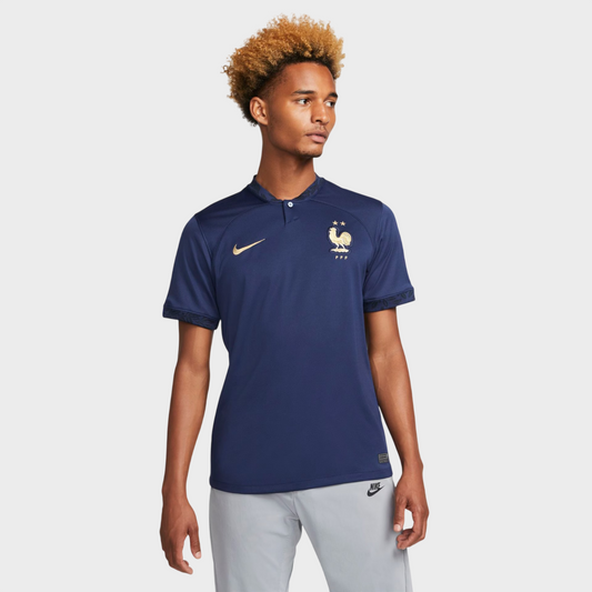 Camisa França I 2022 Torcedor Nike Masculina - Azul Marinho - Retrô